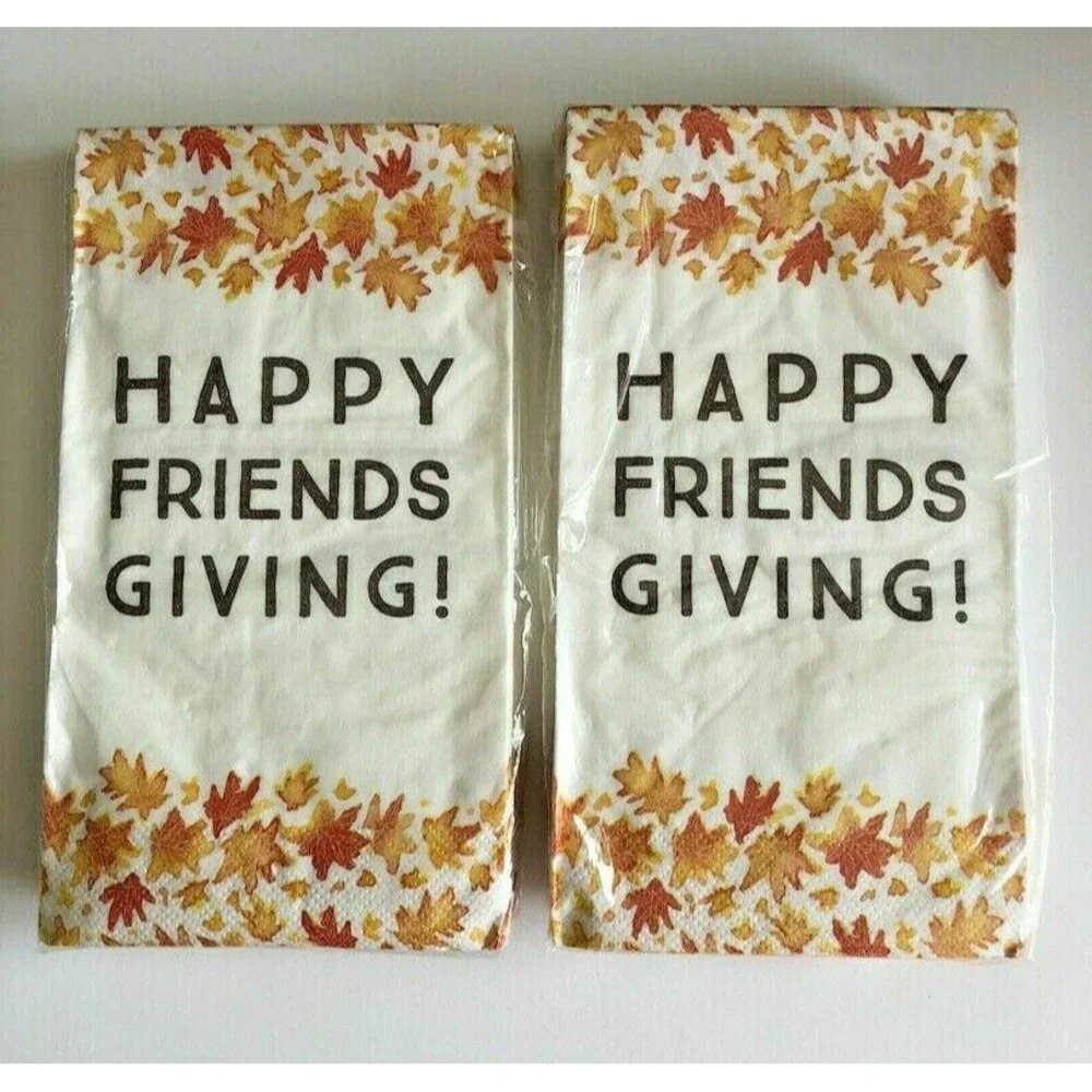 Thanksgiving Happy Friends Giving Paper Napkins Towels Buffet 3 Pk 20 CT Each